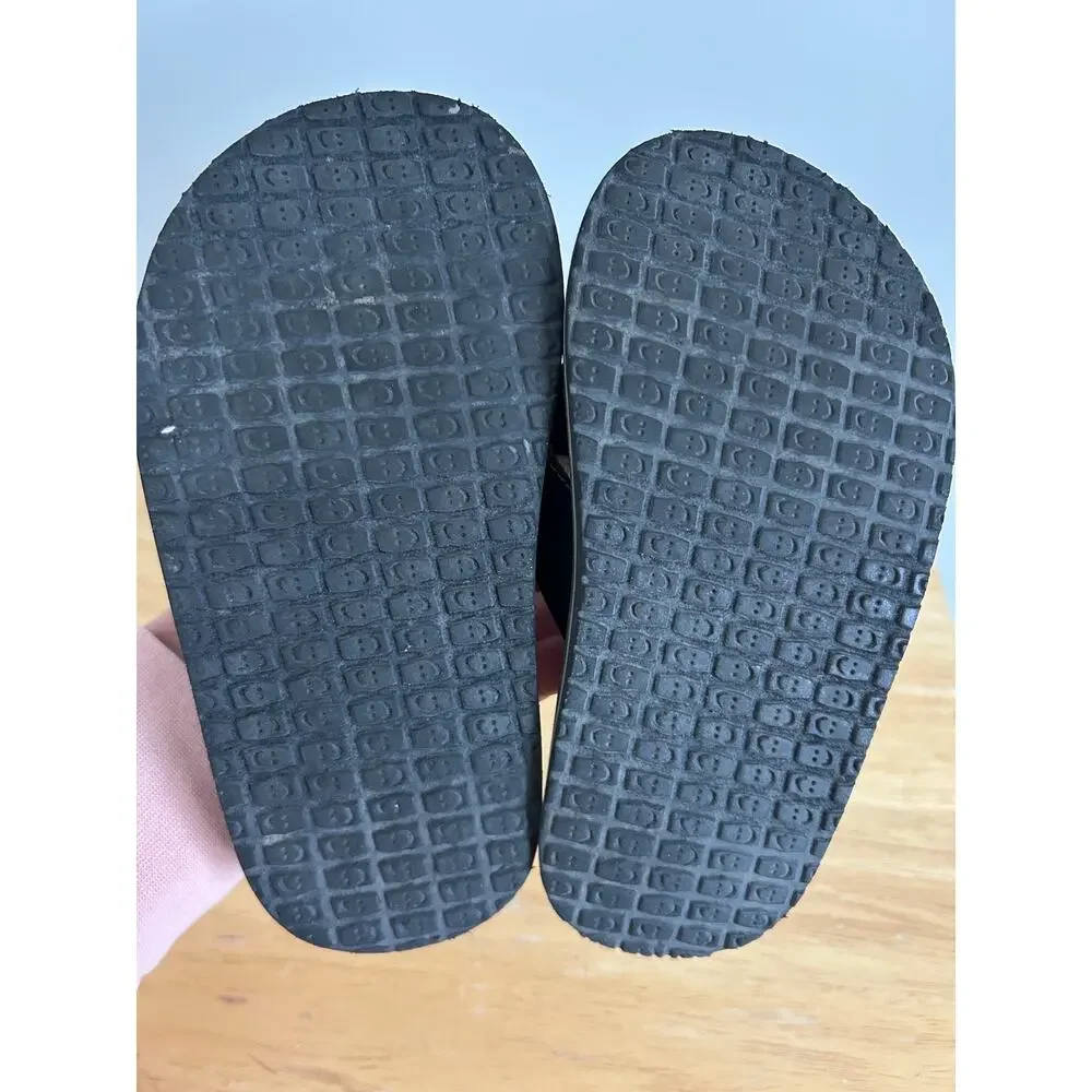 Sanuk Root Beer Cozy Flip Flops Black Sandals Kid's 12/13
